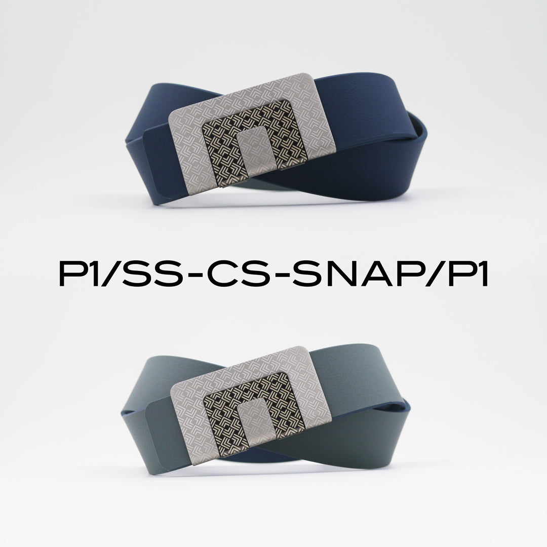 MIN BELT - SILVER P1 BUCKLE, CASUAL STRAP